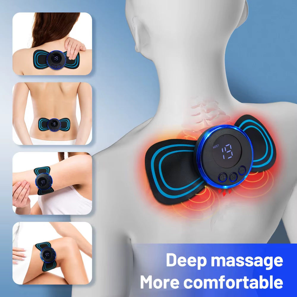 Neck Massager EMS Muscle Stimulator Electric Cervical Massage Patch Low Frequency Pulse Massage Pads Pain Relief Relaxation Tool