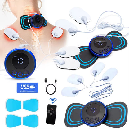 Neck Massager EMS Muscle Stimulator Electric Cervical Massage Patch Low Frequency Pulse Massage Pads Pain Relief Relaxation Tool